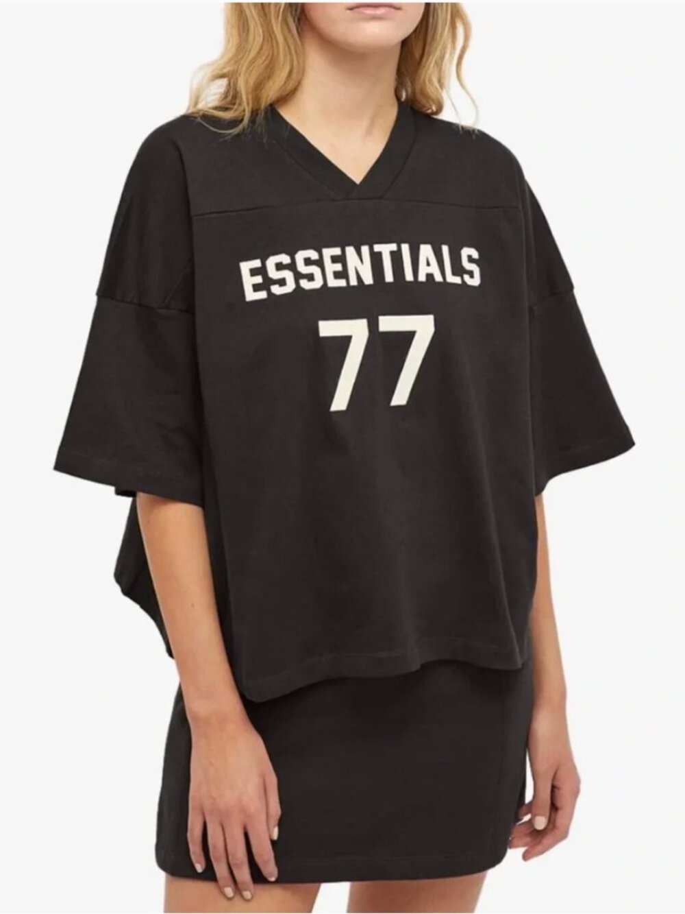 Fear of God Essentials 77 Black and White Oversized Jersey Top